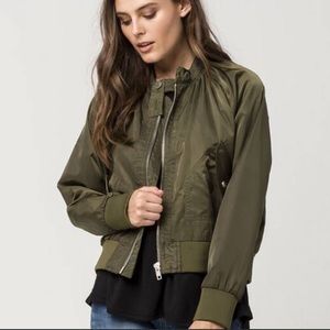Free People Midnight Olive Green Bomber Jacket